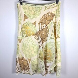 Vintage Y2K W Wrapper Slip Skirt Yellow Floral Womens Sz M Sheer Overlay‎ Fairy